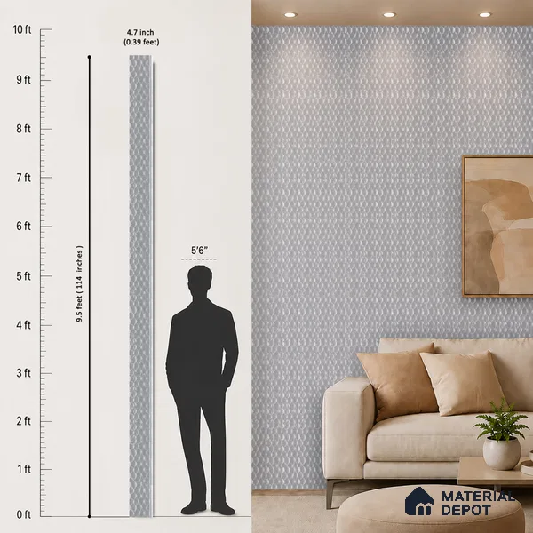 Cloud Grey Metallic Look PN 06073 9.5 ft x 4.7 inch Charcoal Panel - 7 mm | Suitable for Feature Wall, TV Unit & Living Room | Width is Subjected to 5% Variation