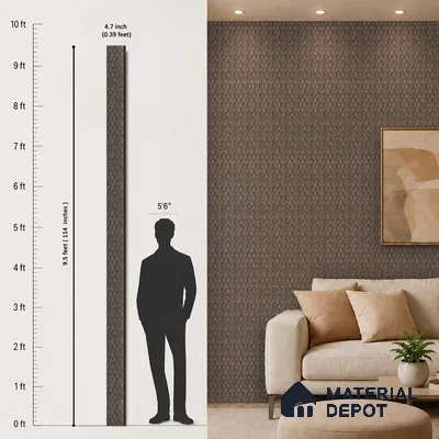 Cappucino Brown Metallic Look PN 06074 9.5 ft x 4.7 inch Charcoal Panel - 7 mm | Suitable for Feature Wall, TV Unit & Living Room | Width is Subjected to 5% Variation