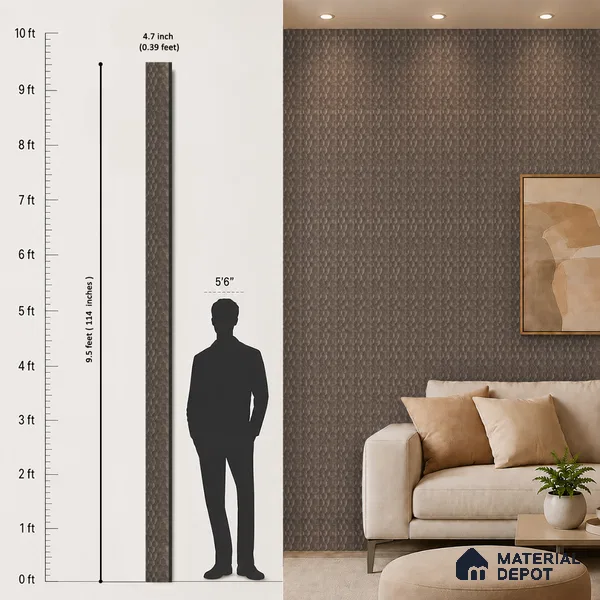 Cappucino Brown Metallic Look PN 06074 9.5 ft x 4.7 inch Charcoal Panel - 7 mm | Suitable for Feature Wall, TV Unit & Living Room | Width is Subjected to 5% Variation