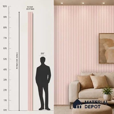 Baby Pink Luxury Look PN 06077 9.5 ft x 4.6 inch Charcoal Panel - 8 mm | Suitable for Feature Wall, TV Unit & Living Room | Width is Subjected to 5% Variation