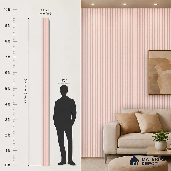 Baby Pink Luxury Look PN 06077 9.5 ft x 4.6 inch Charcoal Panel - 8 mm | Suitable for Feature Wall, TV Unit & Living Room | Width is Subjected to 5% Variation