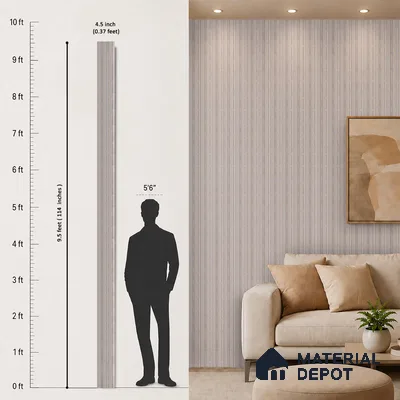 Cloud Grey Luxury Look PN 06081 9.5 ft x 4.6 inch Charcoal Panel - 8 mm | Suitable for Feature Wall, TV Unit & Living Room | Width is Subjected to 5% Variation