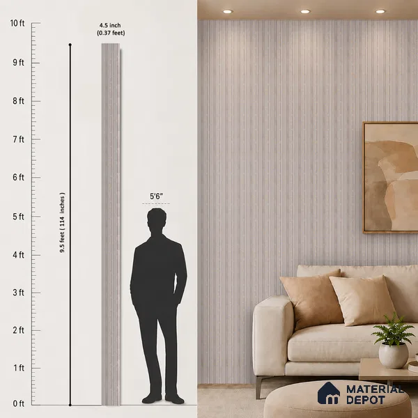 Cloud Grey Luxury Look PN 06081 9.5 ft x 4.6 inch Charcoal Panel - 8 mm | Suitable for Feature Wall, TV Unit & Living Room | Width is Subjected to 5% Variation