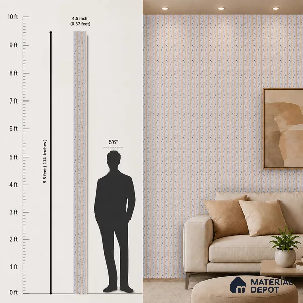 Light Grey Luxury Look PN 06082 9.5 ft x 4.6 inch Charcoal Panel - 8 mm | Suitable for Feature Wall, TV Unit & Living Room | Width is Subjected to 5% Variation