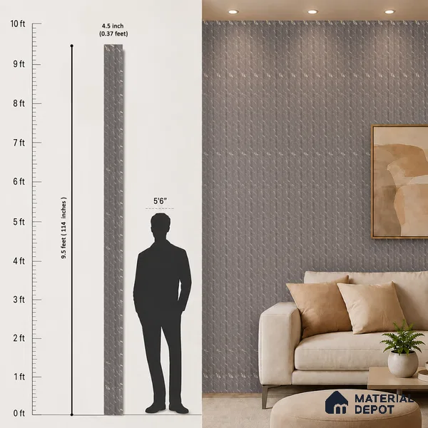 Mid Grey Marble Look PN 06087 9.5 ft x 4.6 inch Charcoal Panel - 8 mm | Suitable for Feature Wall, TV Unit & Living Room | Width is Subjected to 5% Variation