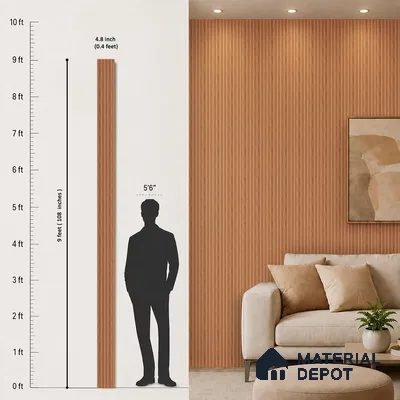 Wooden Look PN 06812 9.2 ft x 4.8 inch Charcoal Panel - 12 mm | Suitable for Living Room, Bedroom & TV Cabinet | Width is Subjected to 5% Variation