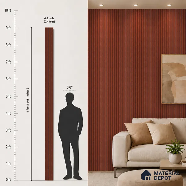 Wooden Look PN 06820 9.2 ft x 4.8 inch Charcoal Panel - 12 mm | Suitable for Living Room, Bedroom & TV Cabinet | Width is Subjected to 5% Variation