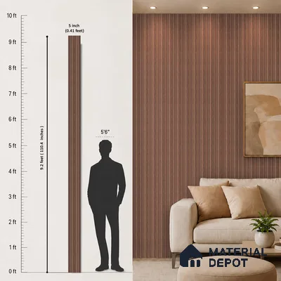 Wooden Look PN 06830 9.2 ft x 4.9 inch Charcoal Panel - 12 mm | Suitable for Living Room, Bedroom & TV Cabinet | Width is Subjected to 5% Variation