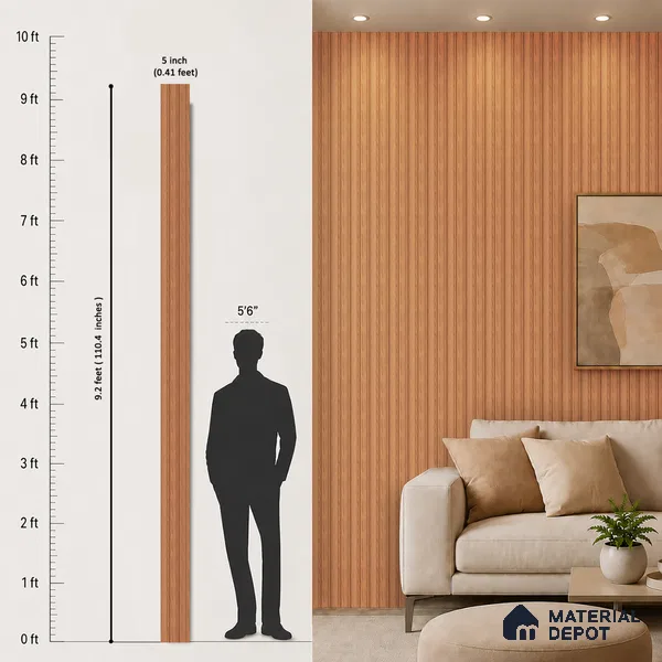 Wooden Look PN 06834 9.2 ft x 4.9 inch Charcoal Panel - 12 mm | Suitable for Living Room, Bedroom & TV Cabinet | Width is Subjected to 5% Variation