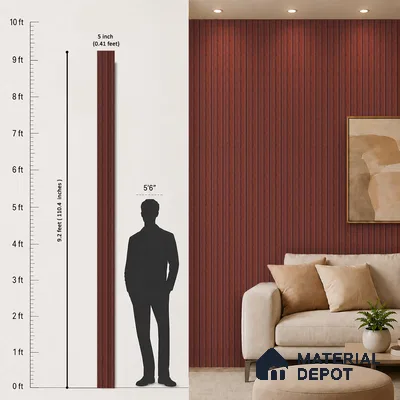 Wooden Look PN 06836 9.2 ft x 4.9 inch Charcoal Panel - 12 mm | Suitable for Living Room, Bedroom & TV Cabinet | Width is Subjected to 5% Variation