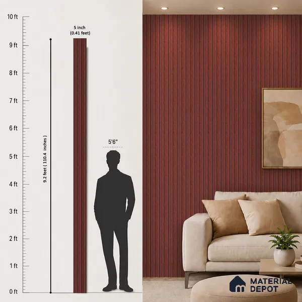Wooden Look PN 06836 9.2 ft x 4.9 inch Charcoal Panel - 12 mm | Suitable for Living Room, Bedroom & TV Cabinet | Width is Subjected to 5% Variation
