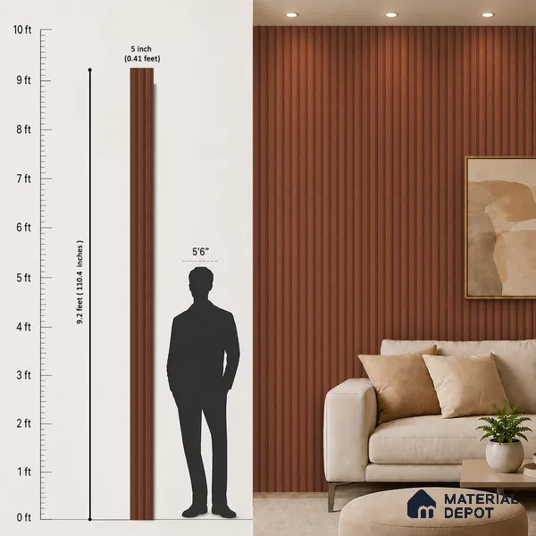 Wooden Look PN 06841 9.2 ft x 4.9 inch Charcoal Panel - 12 mm | Suitable for Living Room, Bedroom & TV Cabinet | Width is Subjected to 5% Variation