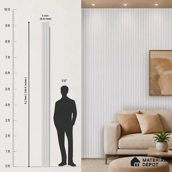 Dove Grey Marble Look PN 06847 9.2 ft x 4.9 inch Charcoal Panel - 12 mm | Suitable for Living Room, Bedroom & TV Cabinet | Width is Subjected to 5% Variation