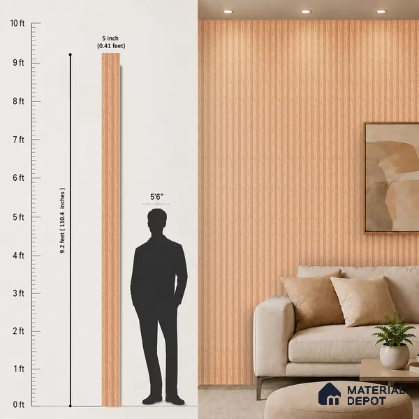 Wooden Look PN 06848 9.2 ft x 4.9 inch Charcoal Panel - 12 mm | Suitable for Living Room, Bedroom & TV Cabinet | Width is Subjected to 5% Variation