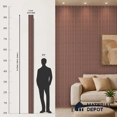 Wooden Look PN 06849 9.2 ft x 4.9 inch Charcoal Panel - 12 mm | Suitable for Living Room, Bedroom & TV Cabinet | Width is Subjected to 5% Variation