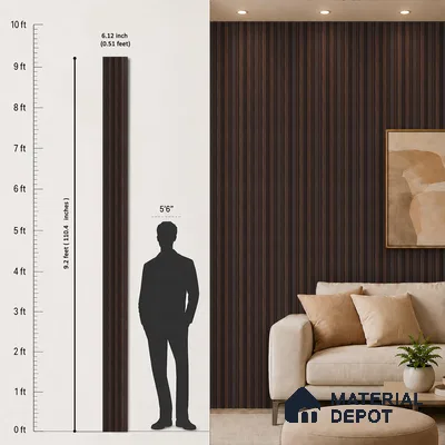 Wooden Look PN 06862 9.2 ft x 6.1 inch Charcoal Panel - 16 mm | Suitable for Living Room, Bedroom & TV Cabinet | Width is Subjected to 5% Variation
