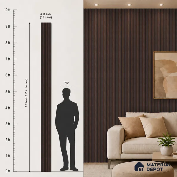 Wooden Look PN 06862 9.2 ft x 6.1 inch Charcoal Panel - 16 mm | Suitable for Living Room, Bedroom & TV Cabinet | Width is Subjected to 5% Variation