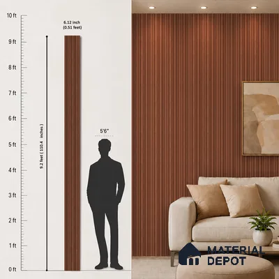 Wooden Look PN 06874 9.2 ft x 6.1 inch Charcoal Panel - 16 mm | Suitable for Living Room, Bedroom & TV Cabinet | Width is Subjected to 5% Variation