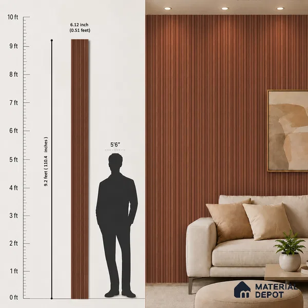 Wooden Look PN 06874 9.2 ft x 6.1 inch Charcoal Panel - 16 mm | Suitable for Living Room, Bedroom & TV Cabinet | Width is Subjected to 5% Variation