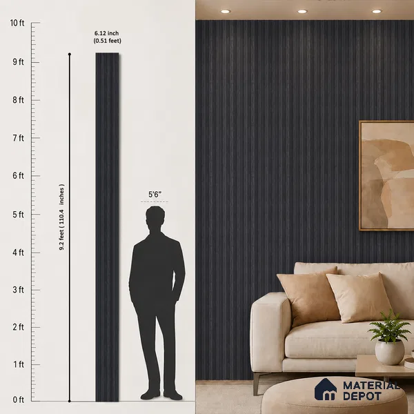Graphite Black Marble Look PN 06891 9.2 ft x 6.1 inch Charcoal Panel - 16 mm | Suitable for Living Room, Bedroom & TV Cabinet | Width is Subjected to 5% Variation