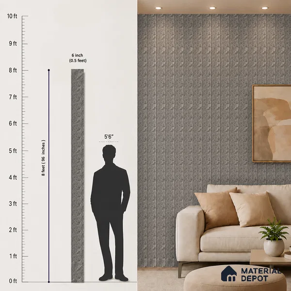 Steel Grey Marble Look PN 06905 8 ft x 6 inch Charcoal Panel - 6 mm | Suitable for Living Room, Bedroom & TV Cabinet | Width is Subjected to 5% Variation