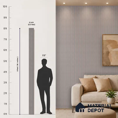 Steel Grey Fabric Look PN 06938 8 ft x 6 inch Charcoal Panel - 6 mm | Suitable for Living Room, Bedroom & TV Cabinet | Width is Subjected to 5% Variation