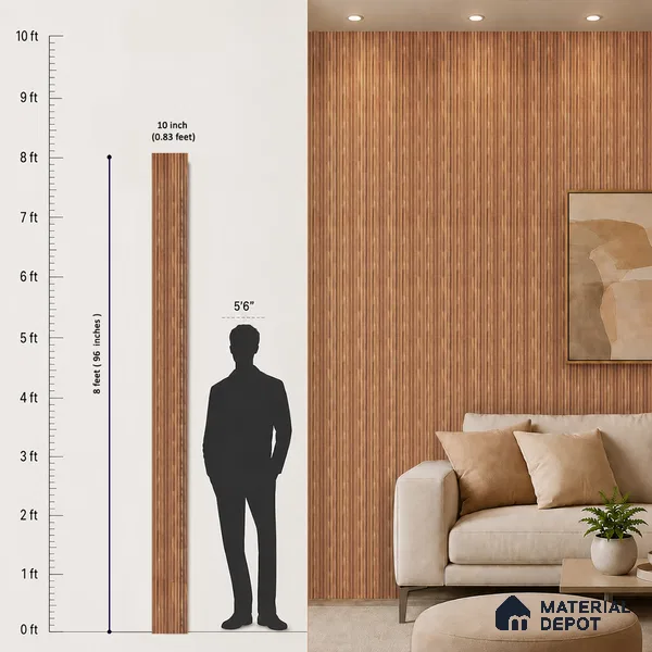 Wooden Look PN 06976 8 ft x 10 inch PVC Panel - 10 mm | Suitable for Living Room, Bedroom & Office | Width is Subjected to 5% Variation