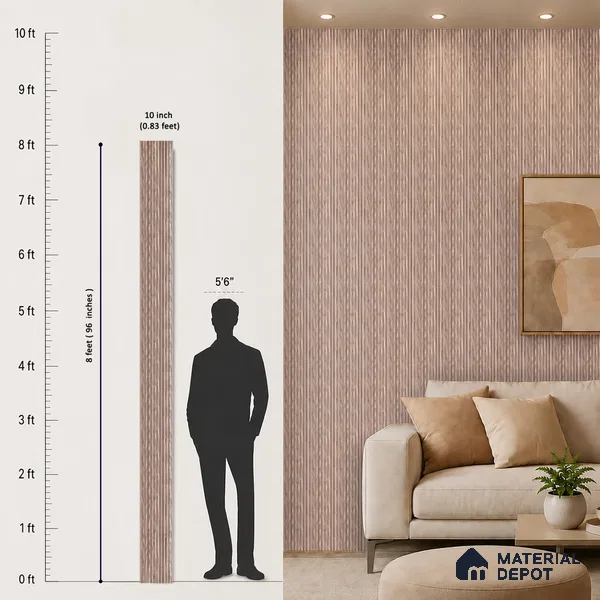 Wooden Look PN 06977 8 ft x 10 inch PVC Panel - 10 mm | Suitable for Living Room, Bedroom & Office | Width is Subjected to 5% Variation