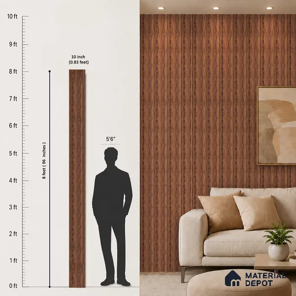Wooden Look PN 06978 8 ft x 10 inch PVC Panel - 10 mm | Suitable for Living Room, Bedroom & Office | Width is Subjected to 5% Variation