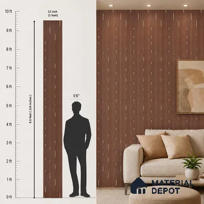 Wooden Look PN 07016 9.5 ft x 12 inch Charcoal Panel - 6 mm | Suitable for Feature Wall, TV Unit & Living Room | Width is Subjected to 5% Variation