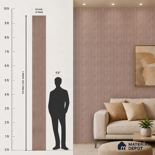 Wooden Look PN 07017 9.5 ft x 12 inch Charcoal Panel - 6 mm | Suitable for Feature Wall, TV Unit & Living Room | Width is Subjected to 5% Variation