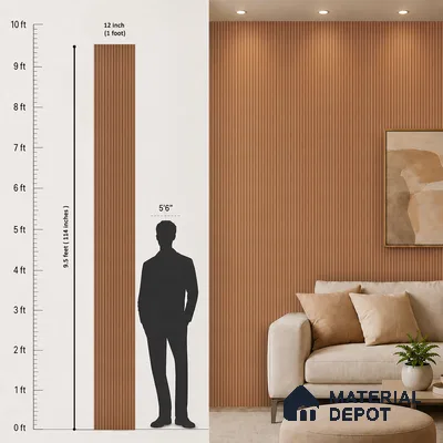 Wooden Look PN 07021 9.5 ft x 12 inch Charcoal Panel - 10 mm | Suitable for Feature Wall, TV Unit & Living Room | Width is Subjected to 5% Variation