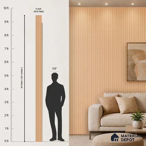Wooden Look PN 07054 9.5 ft x 4.9 inch Charcoal Panel - 8 mm | Suitable for Feature Wall, TV Unit & Living Room | Width is Subjected to 5% Variation