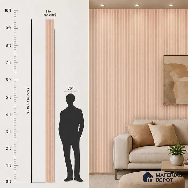 Wooden Look PN 07056 9.5 ft x 4.9 inch Charcoal Panel - 8 mm | Suitable for Feature Wall, TV Unit & Living Room | Width is Subjected to 5% Variation