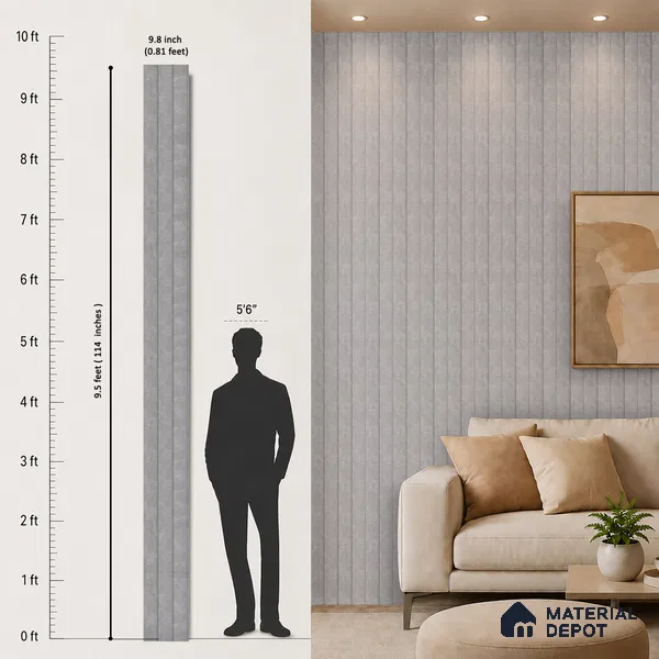 Cloud Grey Marble Look PN 07065 9.5 ft x 9.8 inch Charcoal Panel - 10 mm | Suitable for Feature Wall, TV Unit & Living Room | Width is Subjected to 5% Variation