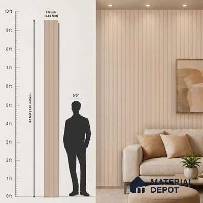 Cappuccino Beige Plain Colour Look PN 07067 9.5 ft x 9.8 inch Charcoal Panel - 10 mm | Suitable for Feature Wall, TV Unit & Living Room | Width is Subjected to 5% Variation