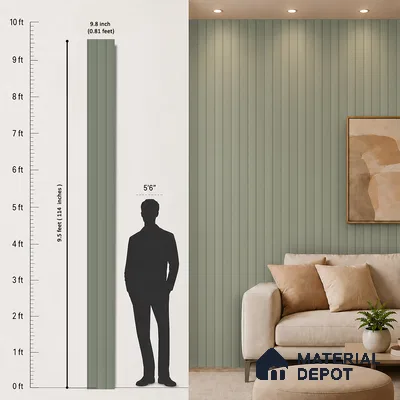 Smoke Grey Plain Colour Look PN 07068 9.5 ft x 9.8 inch Charcoal Panel - 10 mm | Suitable for Feature Wall, TV Unit & Living Room | Width is Subjected to 5% Variation