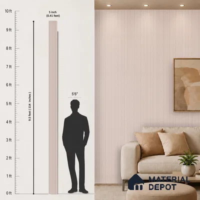 Cappuccino Beige Patterned Look PN 07072 9.5 ft x 4.9 inch Charcoal Panel - 10 mm | Suitable for Feature Wall, TV Unit & Living Room | Width is Subjected to 5% Variation