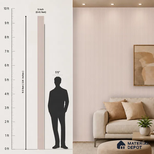Cappuccino Beige Patterned Look PN 07072 9.5 ft x 4.9 inch Charcoal Panel - 10 mm | Suitable for Feature Wall, TV Unit & Living Room | Width is Subjected to 5% Variation