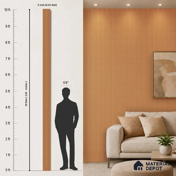 Wooden Look PN 07098 10 ft x 4.9 inch Charcoal Panel - 6 mm | Suitable for Feature Wall, TV Unit & Living Room | Width is Subjected to 5% Variation