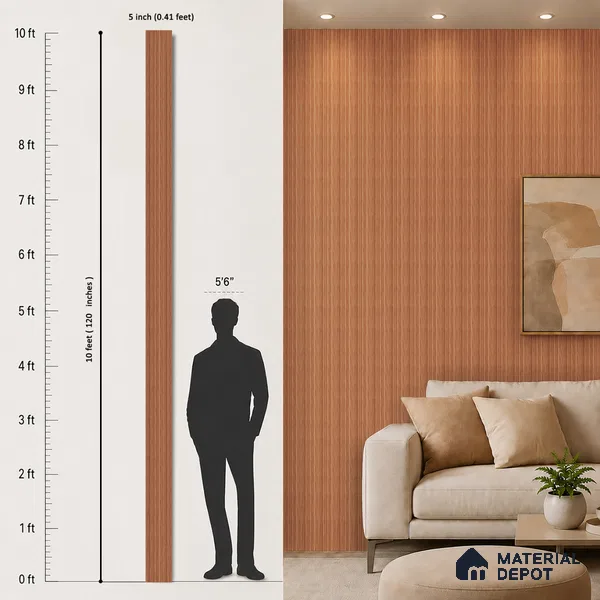 Wooden Look PN 07099 10 ft x 4.9 inch Charcoal Panel - 6 mm | Suitable for Feature Wall, TV Unit & Living Room | Width is Subjected to 5% Variation