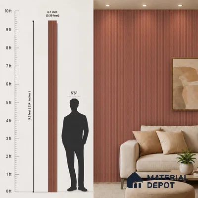 Wooden Look PN 07172 9.5 ft x 4.7 inch Charcoal Panel - 11 mm | Suitable for Feature Wall, TV Unit & Living Room | Width is Subjected to 5% Variation