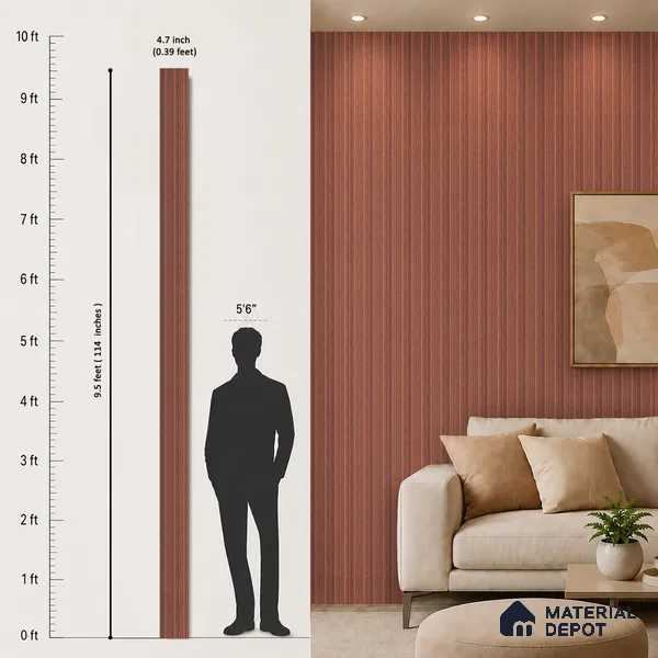 Wooden Look PN 07172 9.5 ft x 4.7 inch Charcoal Panel - 11 mm | Suitable for Feature Wall, TV Unit & Living Room | Width is Subjected to 5% Variation