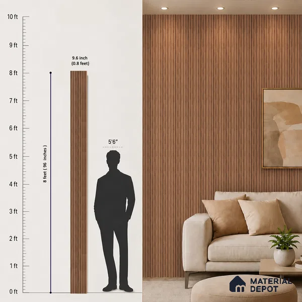 Wooden Look PN 07373 8 ft x 9.6 inch PVC Panel - 10 mm | Suitable for Living Room, Bedroom & Office | Width is Subjected to 5% Variation