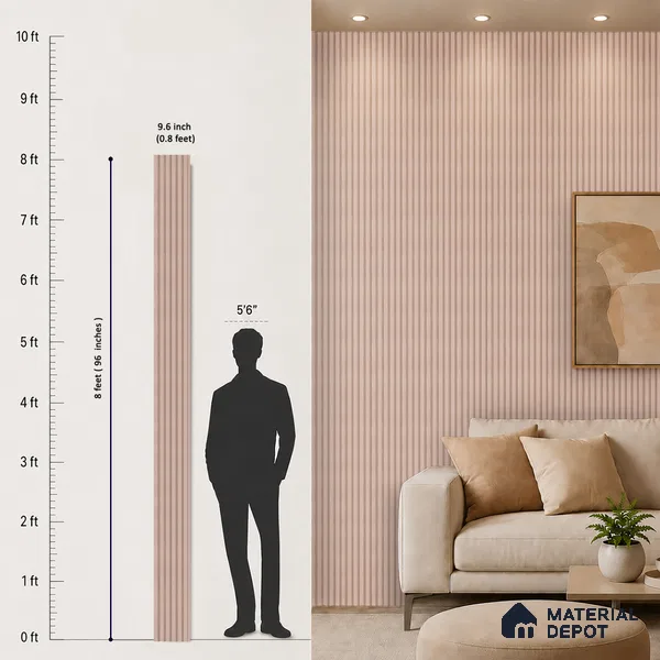 Wooden Look PN 07378 8 ft x 9.6 inch PVC Panel - 10 mm | Suitable for Living Room, Bedroom & Office | Width is Subjected to 5% Variation