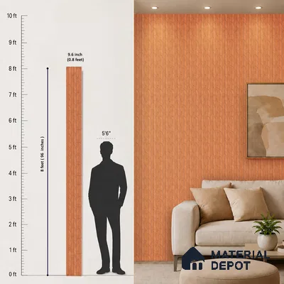 Copper Orange Marble Look PN 07379 8 ft x 9.6 inch PVC Panel - 10 mm | Suitable for Living Room, Bedroom & Office | Width is Subjected to 5% Variation