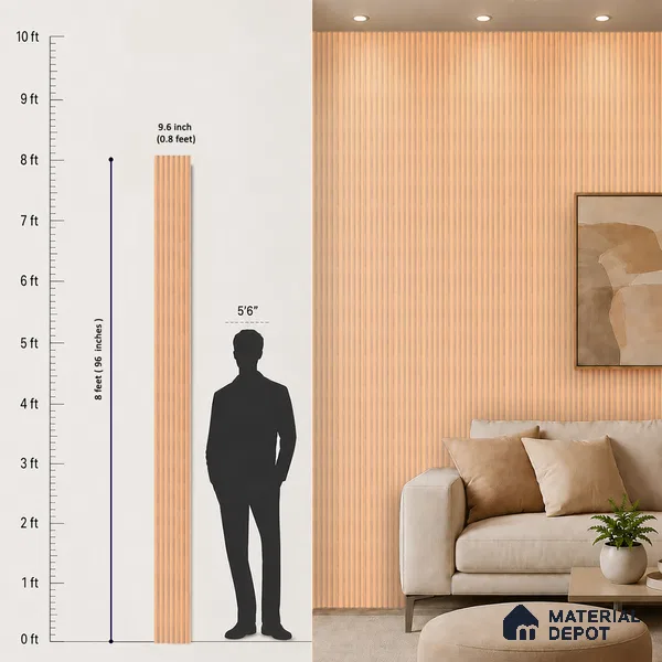 Wooden Look PN 07389 8 ft x 9.6 inch PVC Panel - 10 mm | Suitable for Living Room, Bedroom & Office | Width is Subjected to 5% Variation