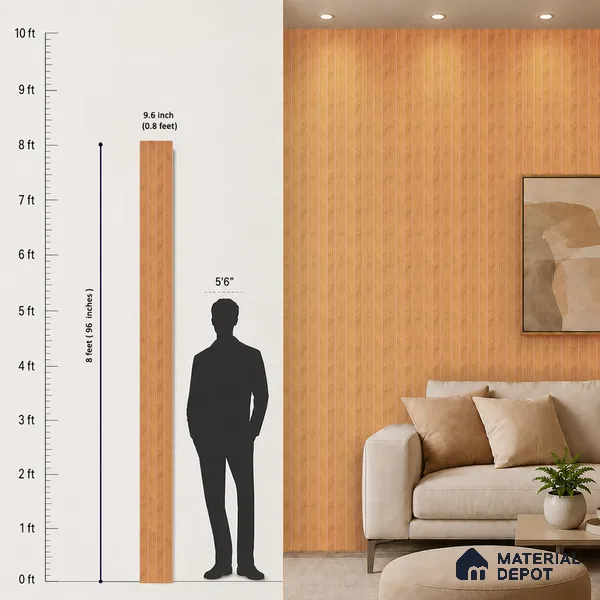 Wooden Look PN 07391 8 ft x 9.6 inch PVC Panel - 10 mm | Suitable for Living Room, Bedroom & Office | Width is Subjected to 5% Variation