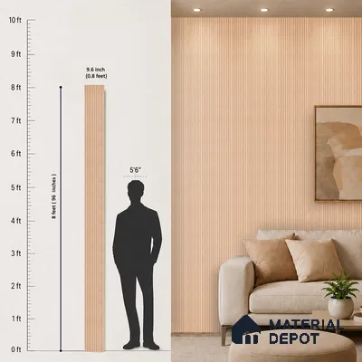 Wooden Look PN 07396 8 ft x 9.6 inch PVC Panel - 10 mm | Suitable for Living Room, Bedroom & Office | Width is Subjected to 5% Variation