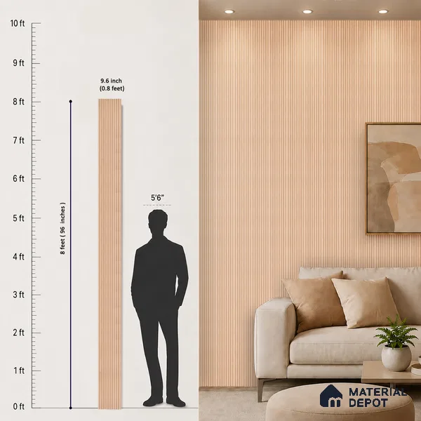 Wooden Look PN 07396 8 ft x 9.6 inch PVC Panel - 10 mm | Suitable for Living Room, Bedroom & Office | Width is Subjected to 5% Variation
